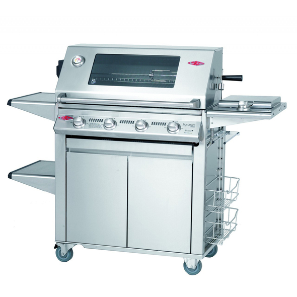 Signature 3000SS Stainless Steel 4 Burner BBQ & Trolley w/ Side Burner, S/S Burners & Grills - BS19440