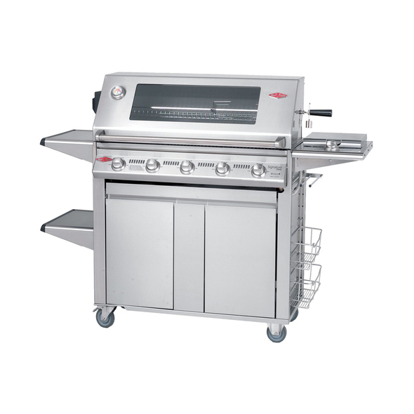 Signature 3000SS Stainless Steel 5 Burner BBQ & Trolley w/ Side Burner, S/S Burners & Grills - BS19640