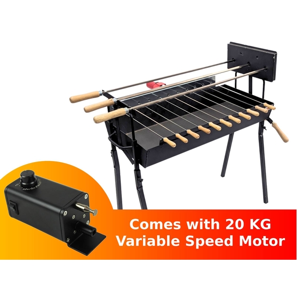 Cyprus Grill Modern Rotisserie Spit - Souvla Package Deal with 20kg Variable Speed Motor - CG-0779B-BUNDLE