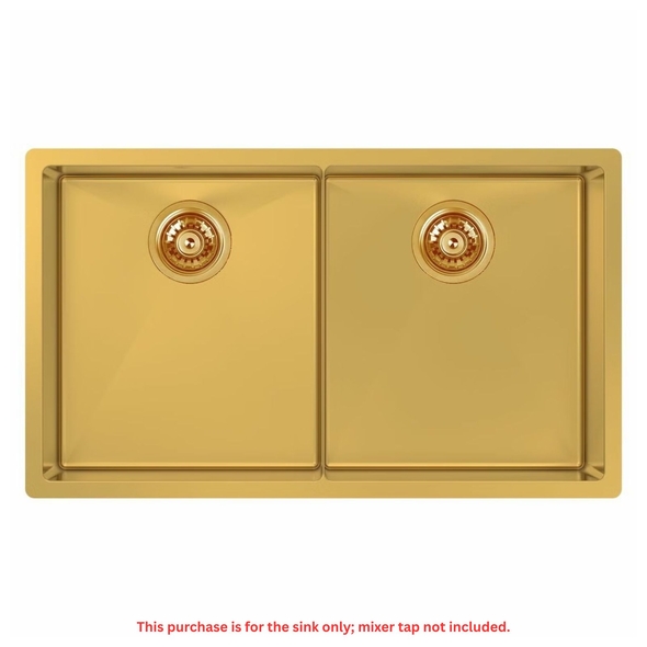 Abey Piazza Double Square Bowl Sink Gold - CR340DG