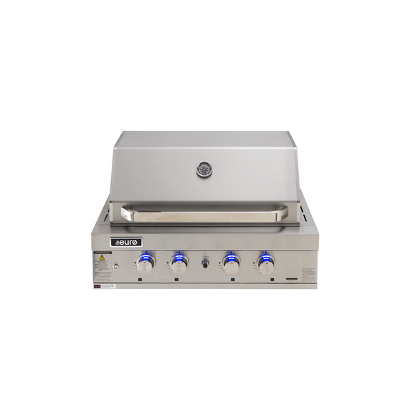 Euro 4 Burner Built-In BBQ and Hood (304 Grade SS) - EAL900RBQ