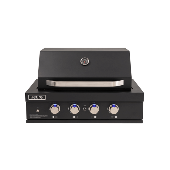 Euro Appliances 4 Burner Black Built-In BBQ - EAL900RBQBL