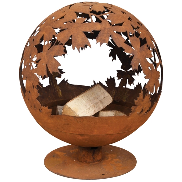 ESSCHERT DESIGN Fire Ball Pre-Rusted Laser Cut - Leaves - FF293