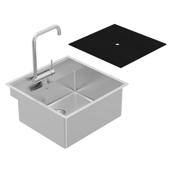 Abey Alfresco Single Bowl Sink and Foldable Tap Pack with Cover - FRAT500