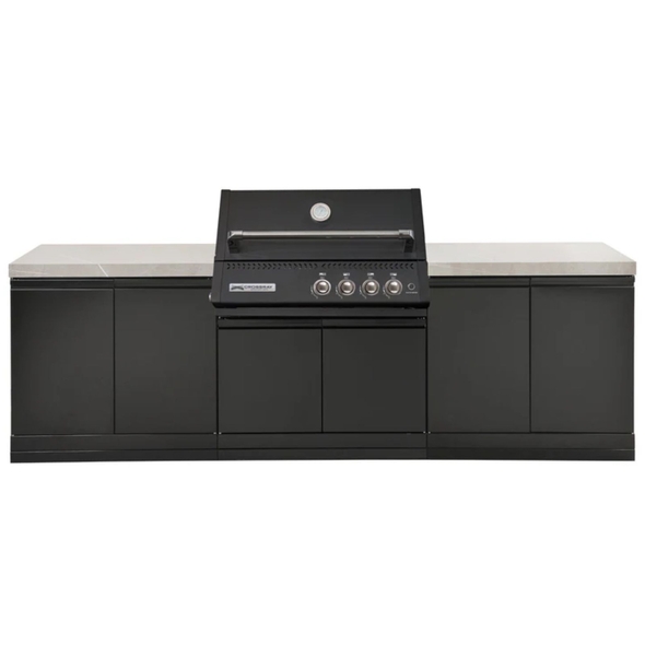 CROSSRAY Classic XPlor 4-Burner BBQ Outdoor Kitchen — Black - GD4BLKKG-01
