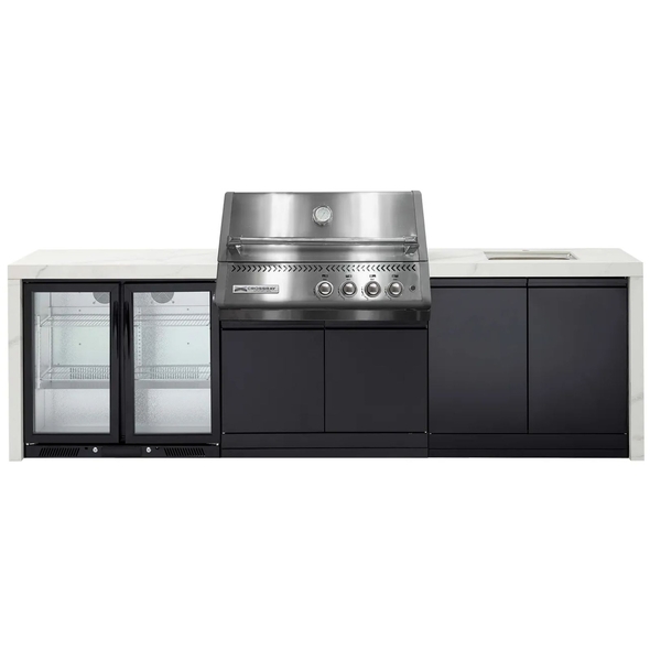 Crossray Premium Xplor Outdoor Kitchen with Double Door fridge and bench sink & cover - GD4KW-06