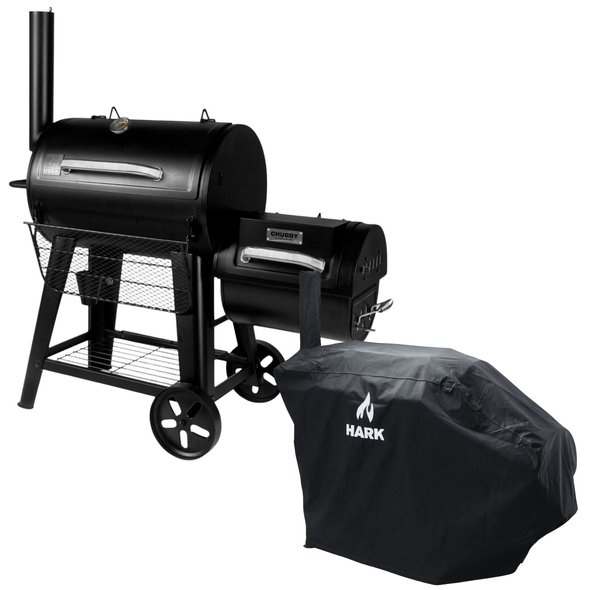 Hark Chubby Offset Smoker (BUNDLE) - Smoker & Cover - HK0540-BUN