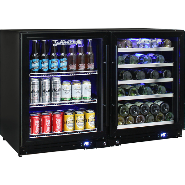 Schmick Under Bench Black Beer And Wine Fridge Combination Model