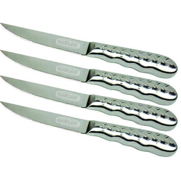 Man Law Stainless Steel Diamond Plate Steak Knife (Set of 4) 