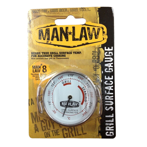 Man Law Stainless Steel Surface Grill Gauge, Measures the grill temp for perfect cooking - MAN-T387BBQ