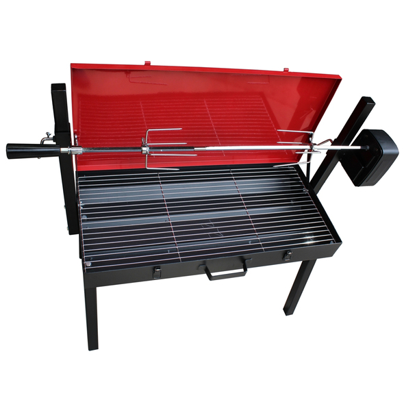 Portable BBQ Rotisserie with Red Lid - PBR-3060