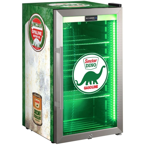 Dino Schmick Vintage Fuel Pump Triple Glazed Alfresco Bar Fridge With LED Strip Lights - SC88-FP-DINO 