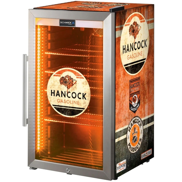 Hancock Schmick Vintage Fuel Pump Triple Glazed Alfresco Bar Fridge With LED Strip Lights - SC88-FP-HANCOCK  