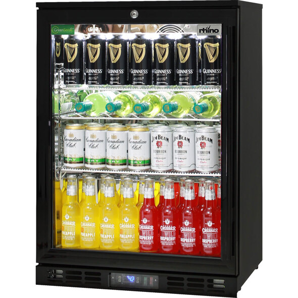 Black Commercial Glass 1 Door Bar Fridge With Energy Efficient Parts And Operation - BRAND NEW BOX has been opened 