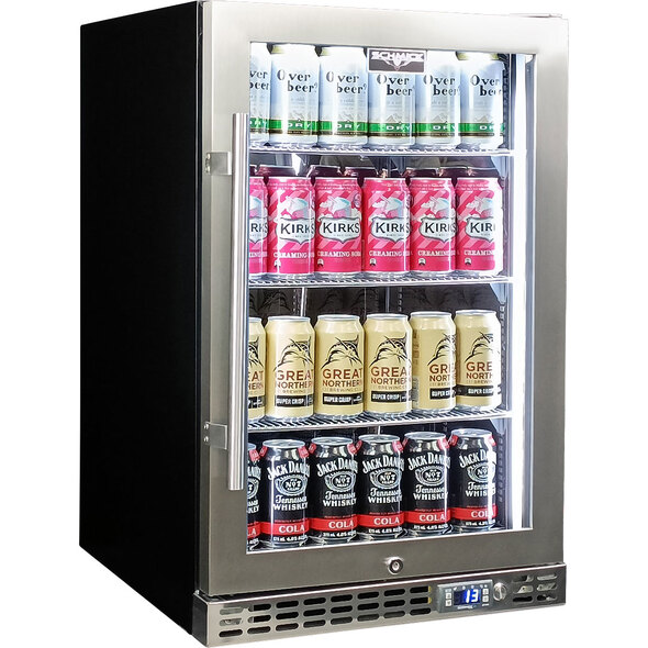 Schmick Quiet Running Front Venting Under Bench Glass Door Bar Fridge Model SK116R-SS