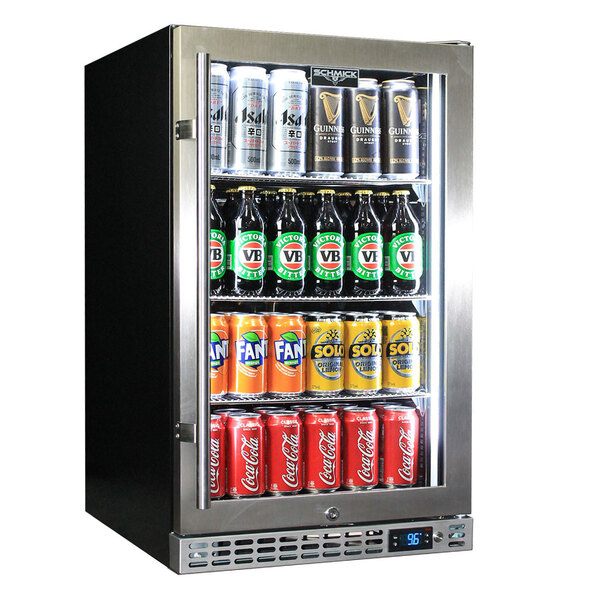 Schmick Quiet Running Front Venting Under Bench Glass Door Bar Fridge Heated Glass Model SK126R-HD