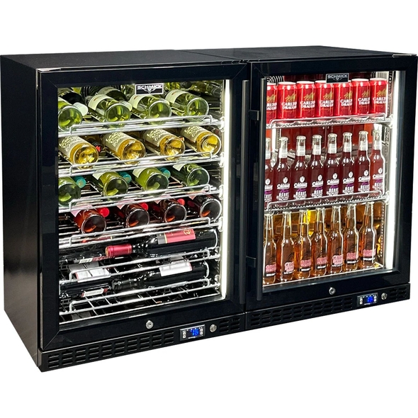 Schmick Quiet Running Under Bench Beer Wine Combination Fridge - Model SK156-COMBO-BM