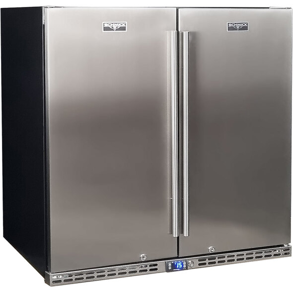 (DISPLAY MODEL) Schmick Stainless Steel Quiet Running 2 Door Bar Fridge With Quality Parts And Quiet Operation - Model SK245-SD