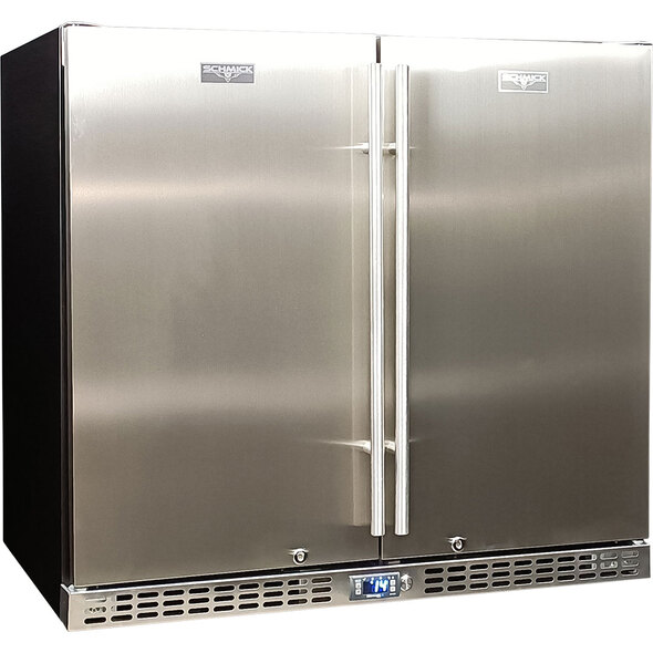 Schmick Twin Door Quiet Running  Solid Stainless Door Energy Efficient Bar Fridge Model SK246-SD