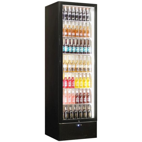 Schmick Classy Upright Heated Glass 1 Door Bar Fridge - SK422L-B-HD