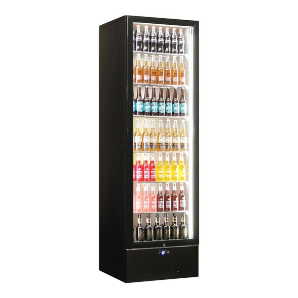 Schmick Classy Upright Heated Glass 1 Door Bar Fridge - Model SK422R-B-HD