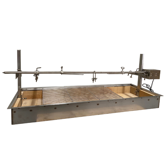 DIZZY LAMB 1500mm Alfresco Built In Charcoal BBQ with Spit Rotisserie - SP-125-BUNDLE