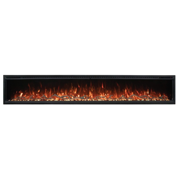 Modern Flames Spectrum 100 Inch Slimline Electric Fireplace with Log Set - SPS-100B/AUS