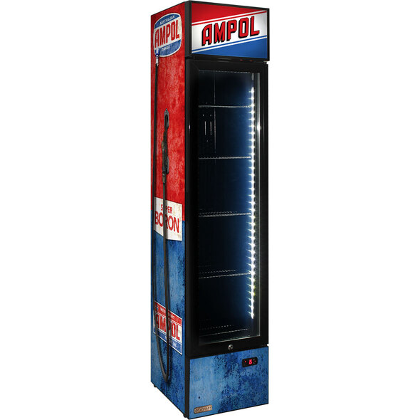 Ampol Fuel Pump Branded Skinny Upright Bar Fridge