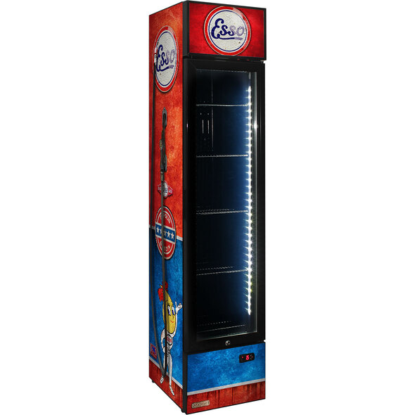 Esso Fuel Pump Branded Skinny Upright Bar Fridge