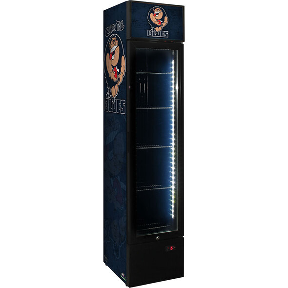 Blues Weg Art Footy Branded Skinny Upright Bar Fridge - 15 Teams Available **Product is not endorsed by AFL or featured club**