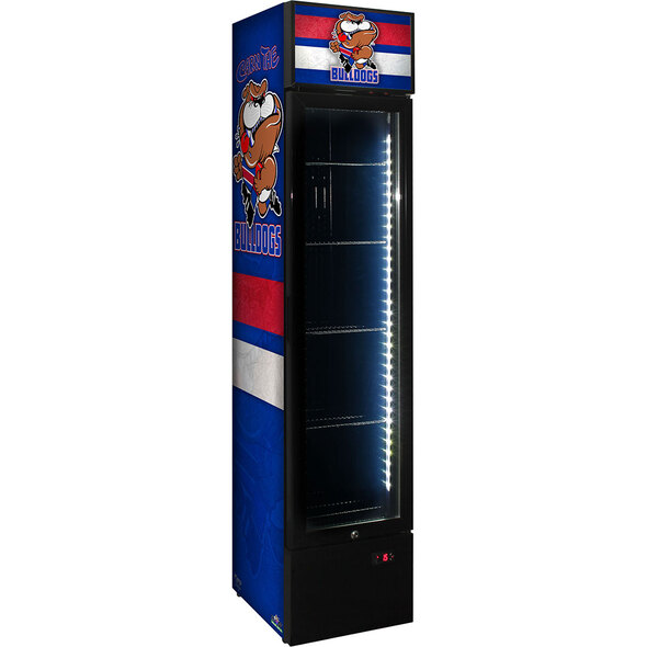 Bulldogs Weg Art Footy Branded Skinny Upright Bar Fridge - 15 Teams Available **Product is not endorsed by AFL or featured club**