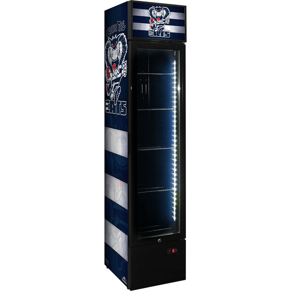 Cats Weg Art Footy Branded Skinny Upright Bar Fridge - 15 Teams Available **Product is not endorsed by AFL or featured club**