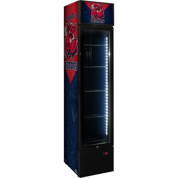 Demons Weg Art Footy Branded Skinny Upright Bar Fridge - 15 Teams Available **Product is not endorsed by AFL or featured club**