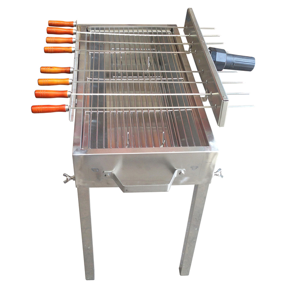 Cyprus Grill Stainless Steel Rotisserie skewer charcoal BBQ with grill and 2kg rotisserie motor - SSBBQSS