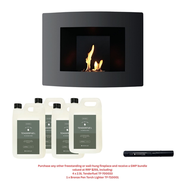 Tenderflame Wall Black Fireplace - TF-100170 - TF-100170 -BUN
